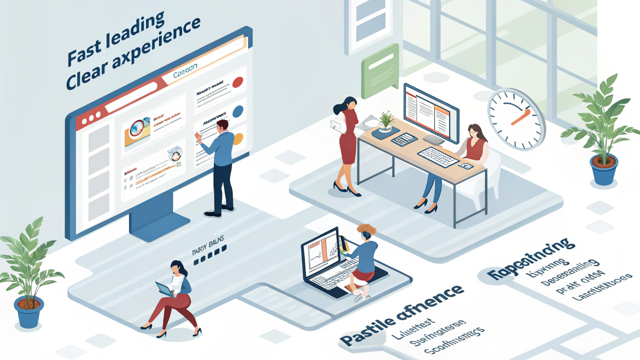 "ایزومتریک از سایت بهینه شده برای تجربه کاربری با طراحی واکنش‌گرا، زمان بارگذاری سریع و ناوبری روشن"