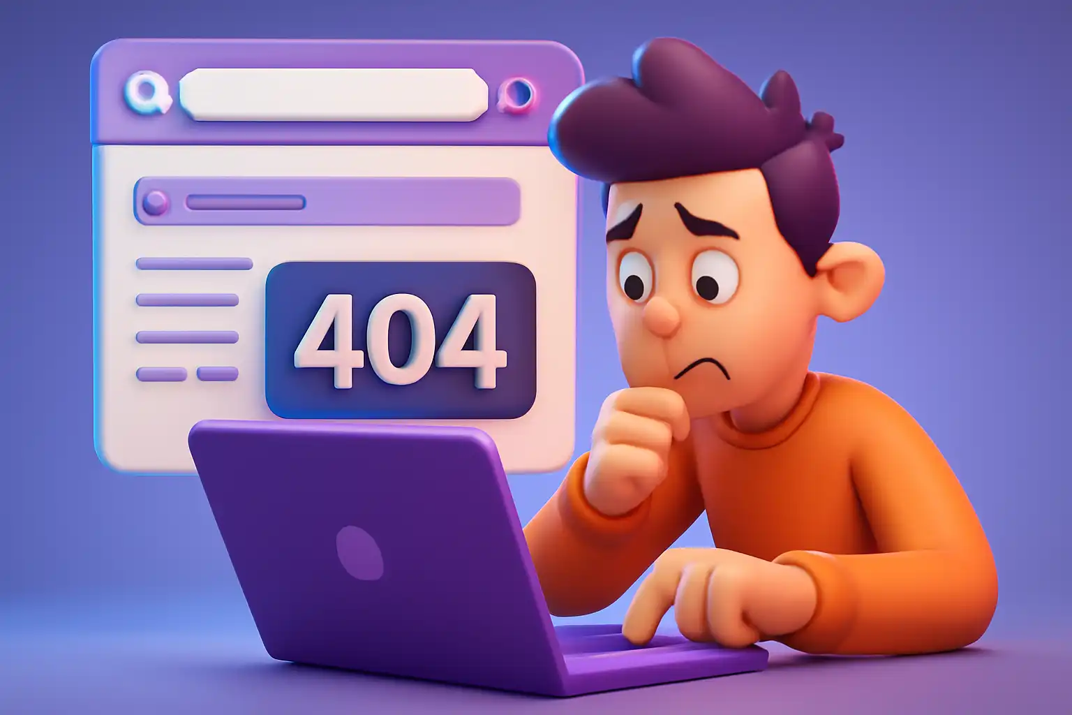 پسری نگران از اینکه صفحات 404 به درستی در سایتش قرار نگرفته و صفحاتی دارد که بی دلیل 404 می خورد