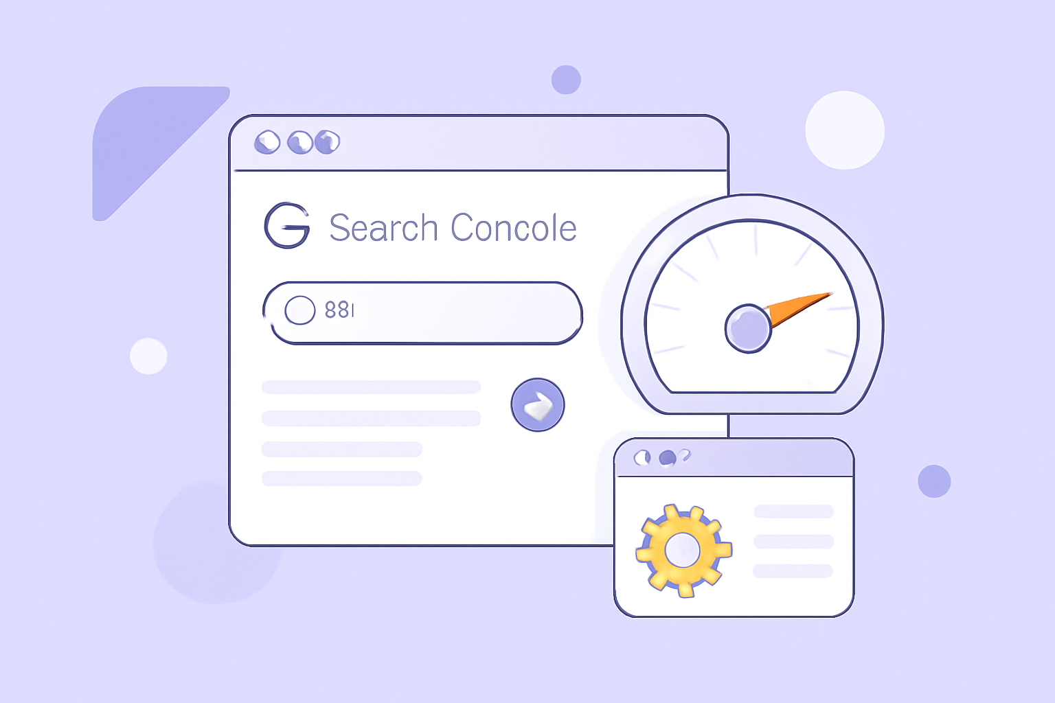 تصویر دیجیتال مدرن که تکنیک‌های بهینه‌سازی سایت مانند استفاده از Google Search Console و بهبود سرعت ایندکس را نشان می‌دهد.