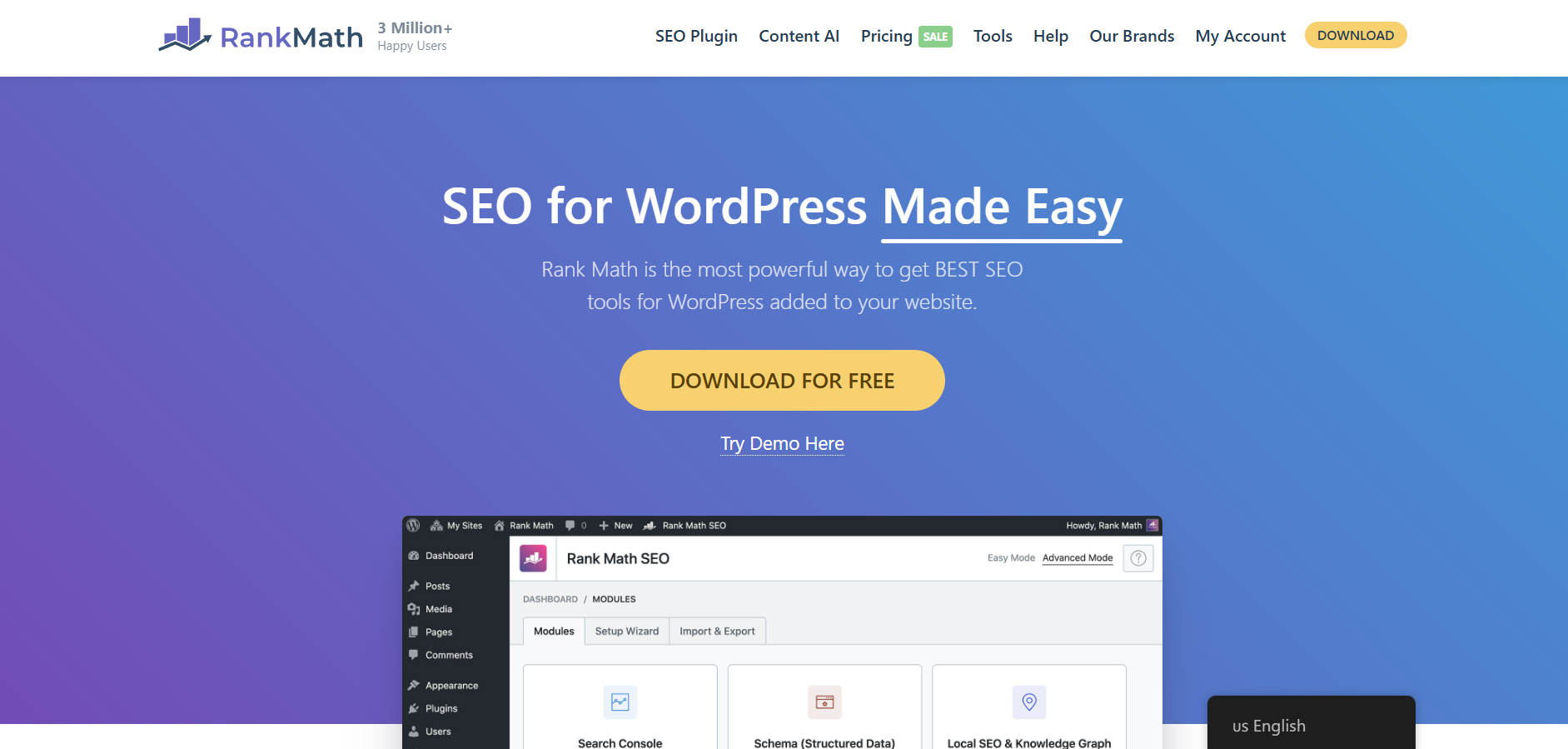 Rank Math افزونه‌ای سئو برای وردپرس است که ابزارهای مختلفی برای بهینه‌سازی سایت‌ها و صفحات وب دارد. این افزونه قابلیت‌هایی مانند تحلیل سئو، بهینه‌سازی خودکار، و پشتیبانی از Rich Snippets را ارائه می‌دهد.