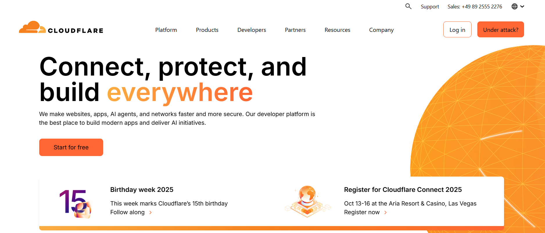 لوگوی Cloudflare برای بهبود سرعت و امنیت سایت با استفاده از CDN