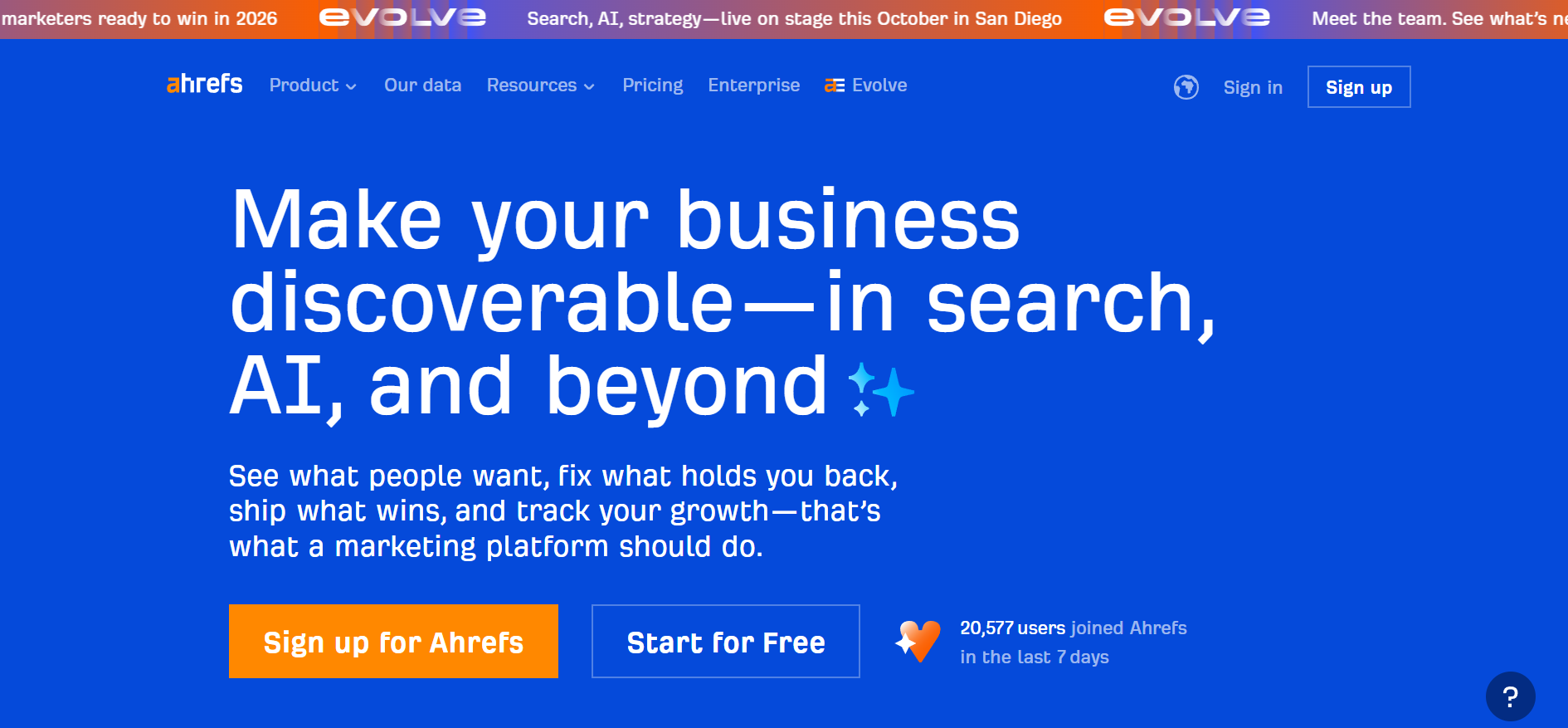 لوگوی Ahrefs برای تحلیل بک‌لینک‌ها و بهینه‌سازی سئو
