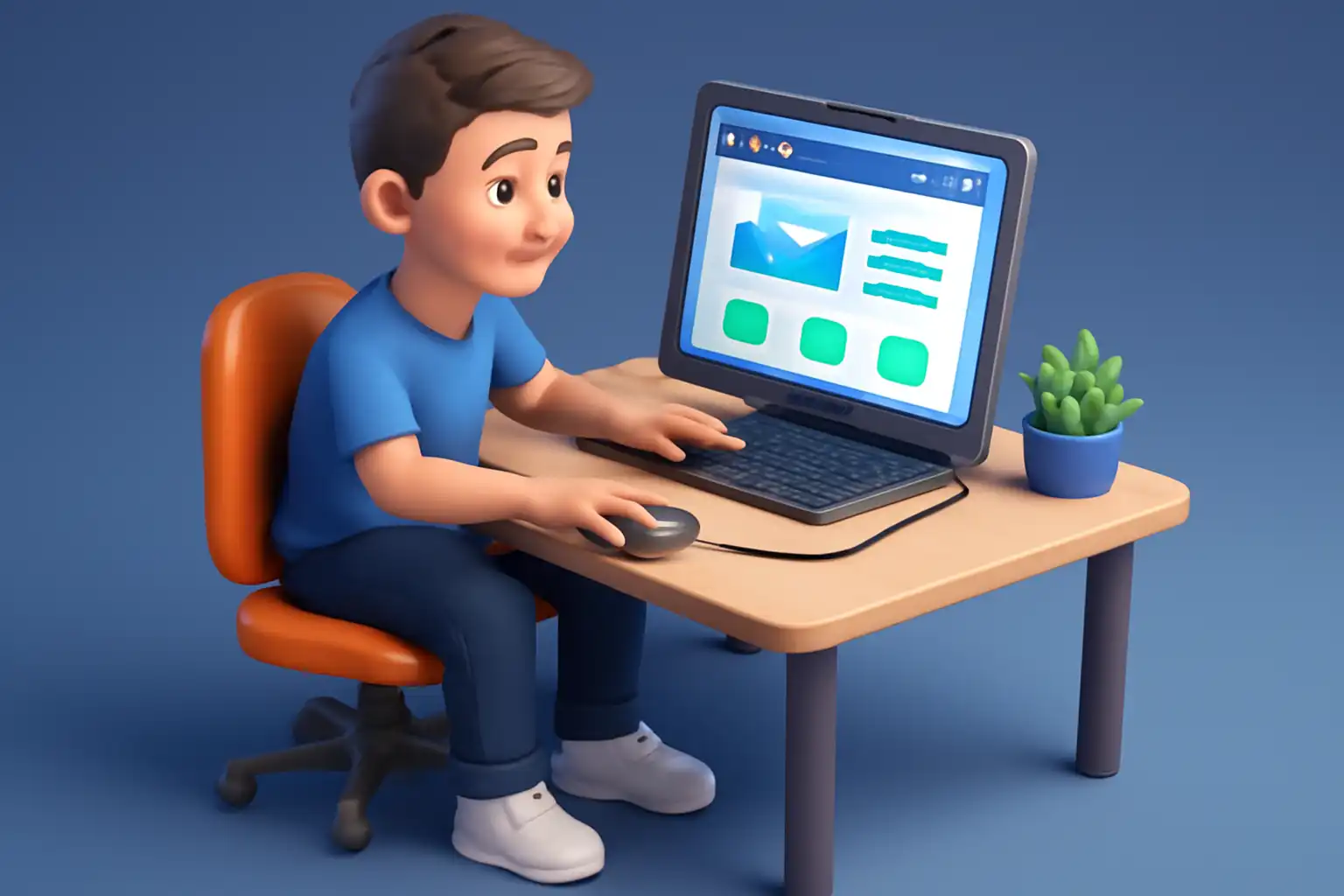 بهینه سازی سرعت وبسایت توسط پسری نشسته روی صندلی