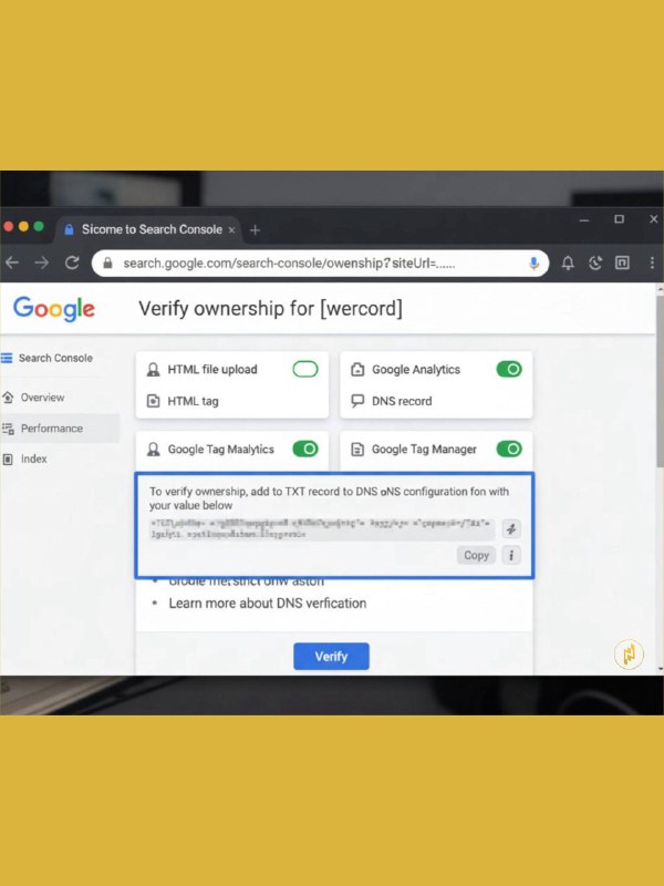 اسکرین شات انتخاب روش تأیید مالکیت
