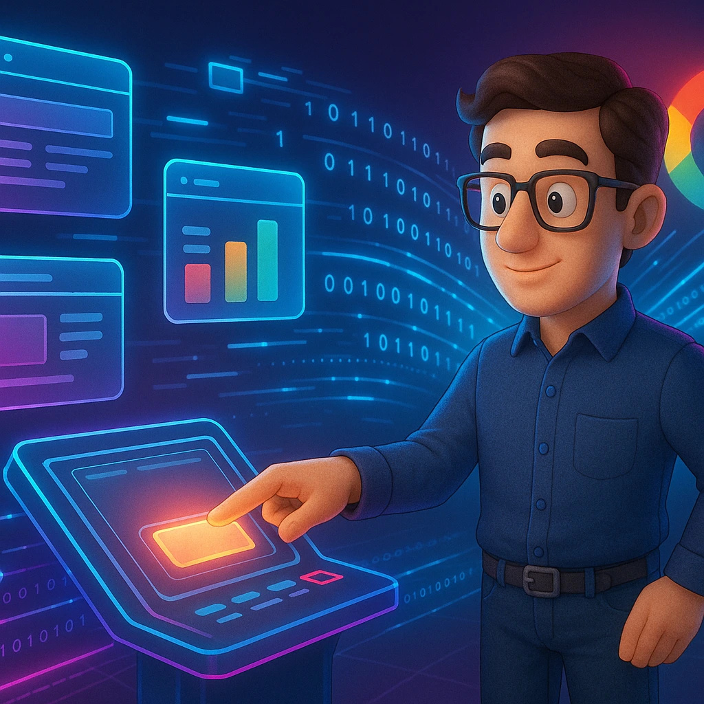 کاراکتر متخصص در حال ارسال درخواست ایندکس با Indexing API گوگل برای ایندکس سریع‌تر صفحات وب و بهینه‌سازی Crawl Budget