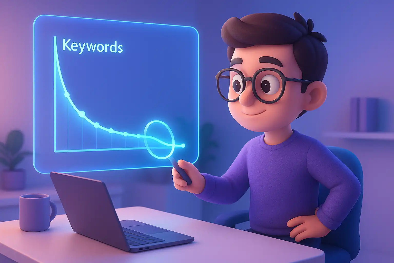 پسری در حال در آوردن کلمات دم بلند مناسب برای سایت