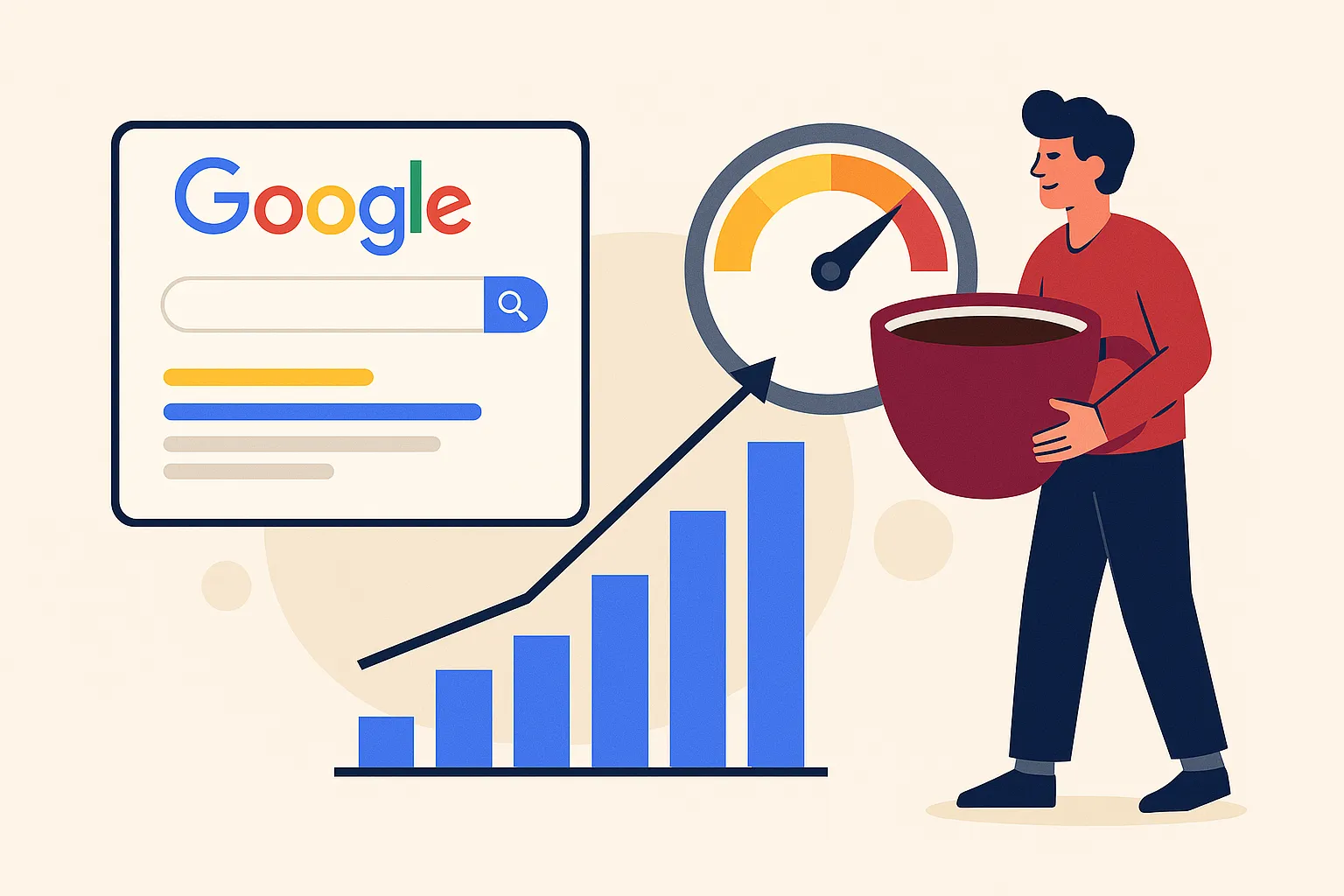 کارشناس سئو که در حال تحلیل شبکه درخشان داده‌ها و ساختار ایندکس الگوریتم کافئین گوگل است؛ نماد ایندکس سریع و پیوسته گوگل