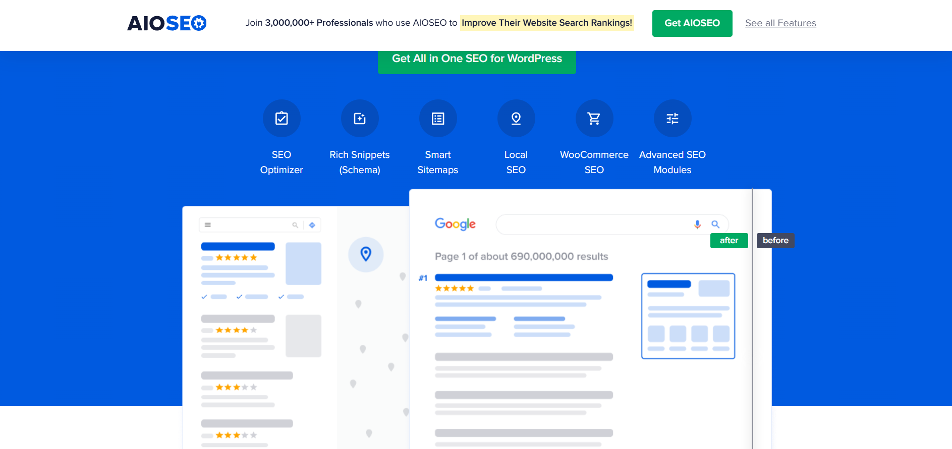 اسکرین شات از وبسایت All in One SEO Pack