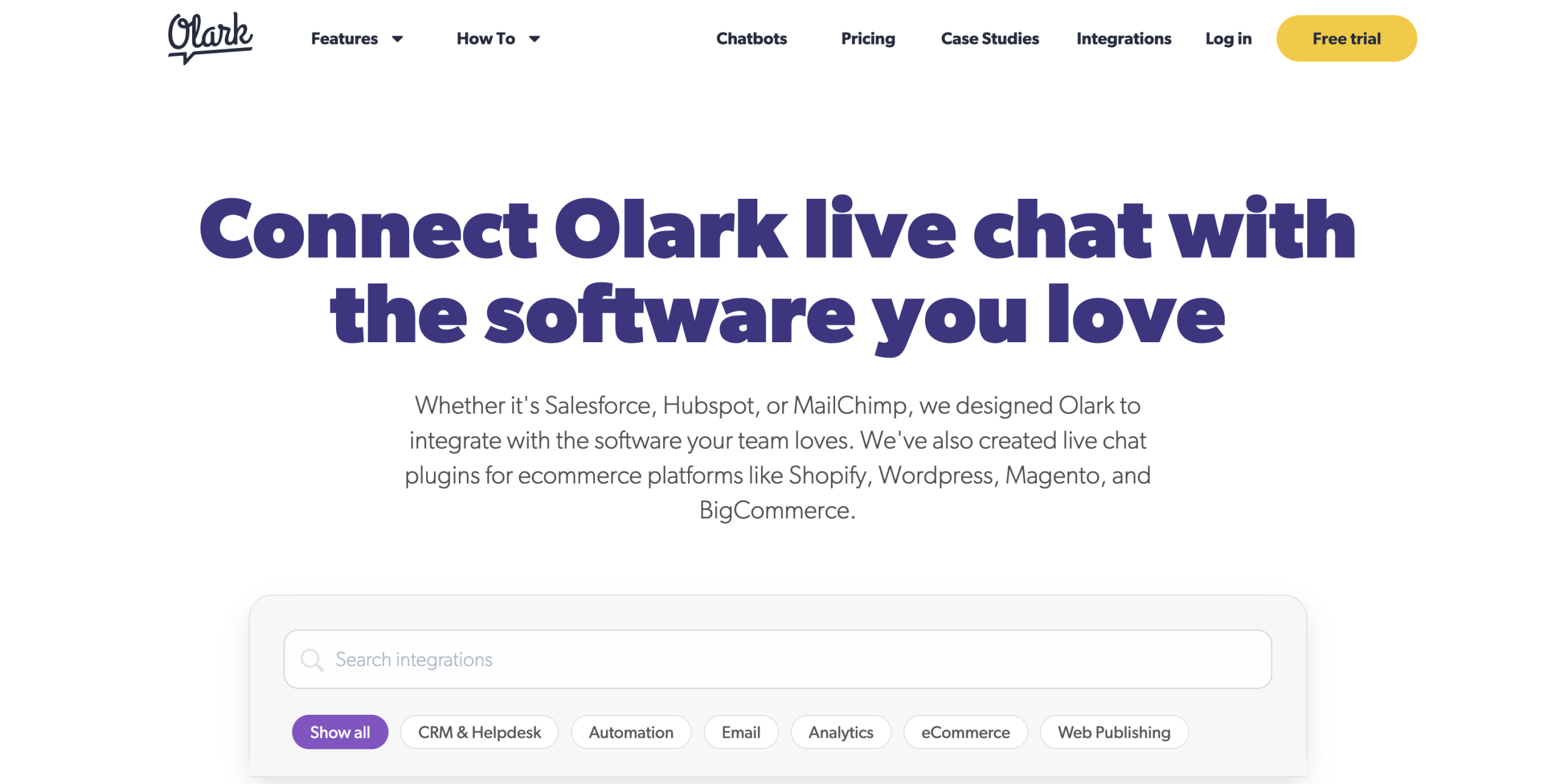 افزونه چت آنلاین Olark با رابط کاربری ساده و ابزارهای گزارشگیری و تجزیه و تحلیل برای بهینهسازی پشتیبانی