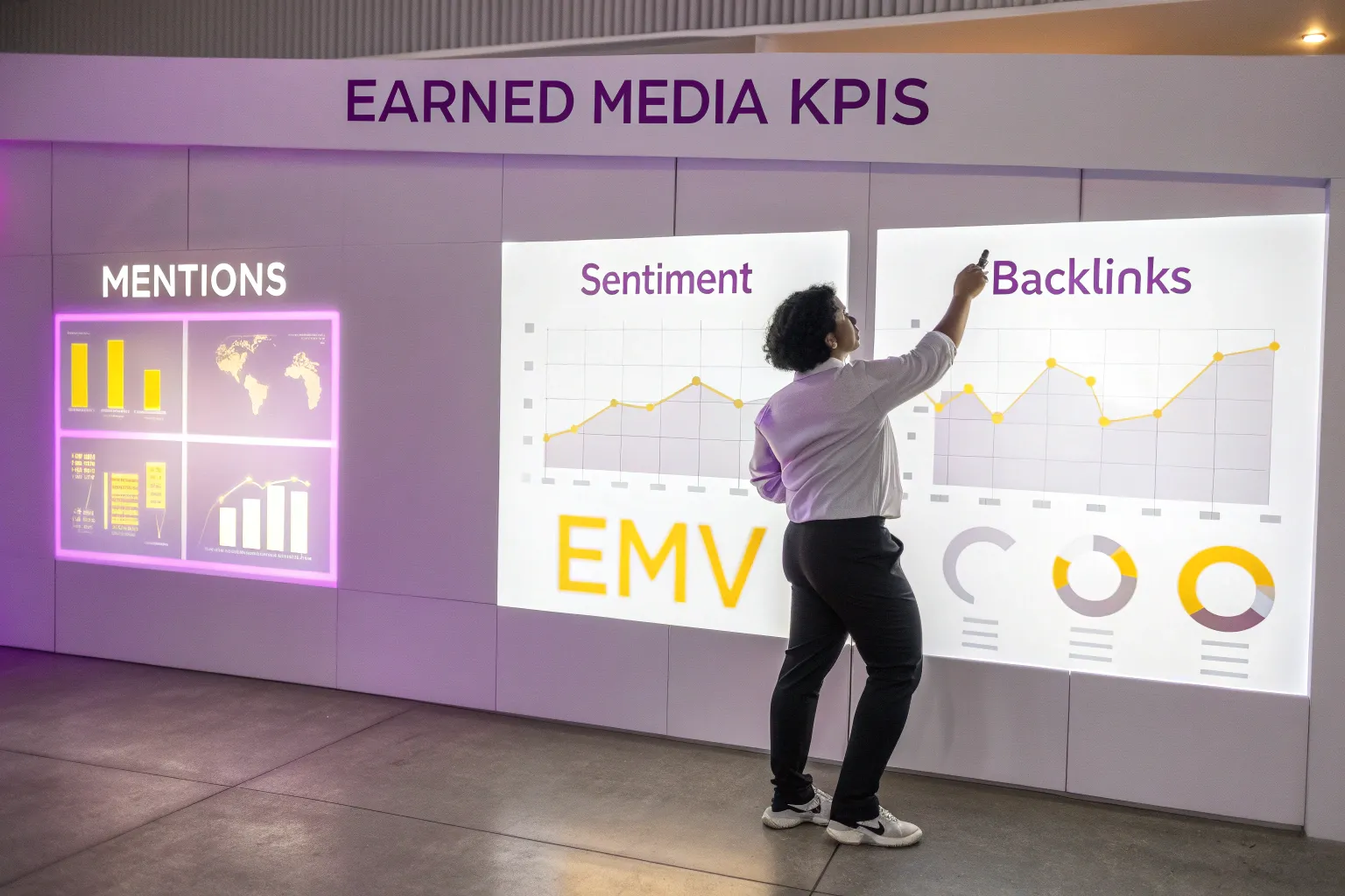 سنجش رسانه اکتسابی شامل منشنها، احساس کاربران، بکلینکها و ارزش رسانهای (EMV)