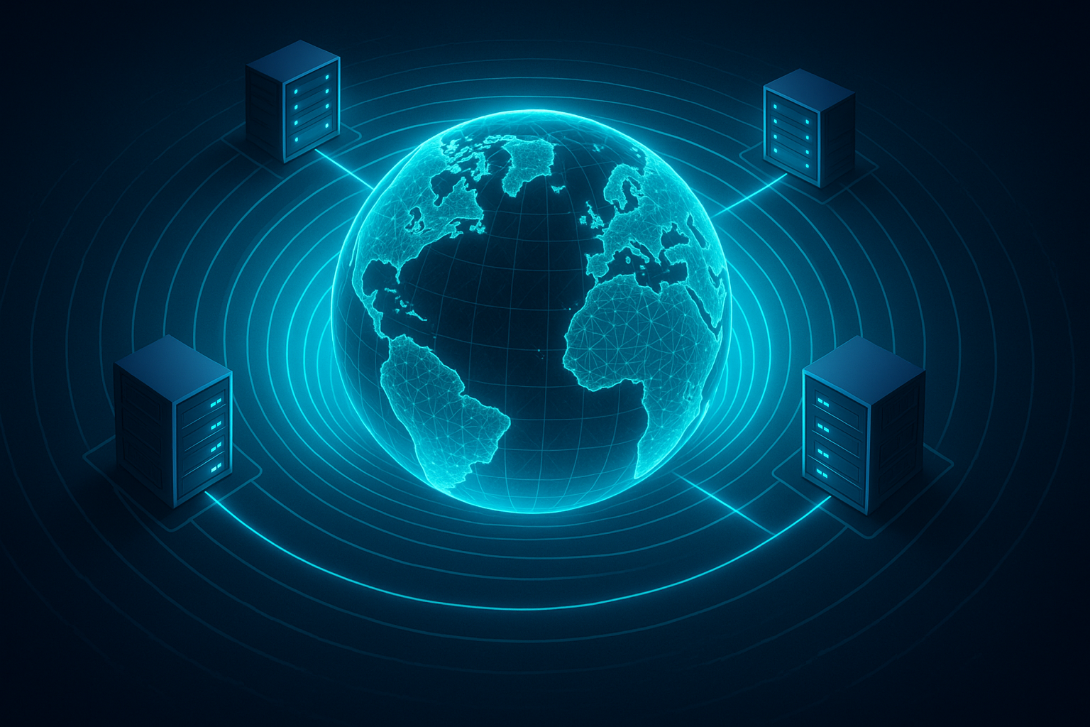 تصویر گره‌های لبه و کاهش تأخیر شبکه برای نقش cdn در سئو