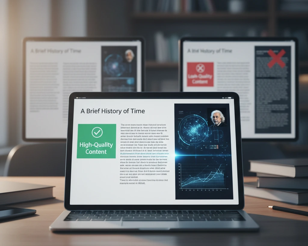 "تصویر نشان‌دهنده اینکه محتوای کوتاه لزوماً به معنای Thin Content نیست"