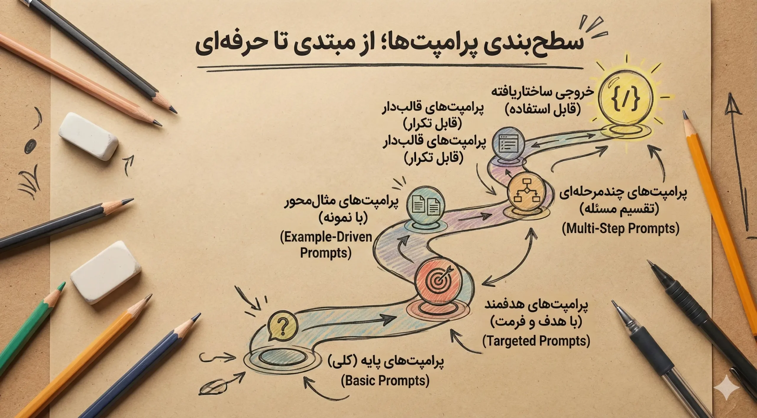 سطح‌بندی پرامپت‌ها؛ از مبتدی تا حرفه‌ای